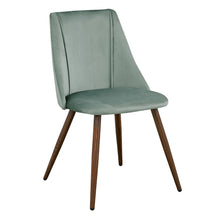 Load image into Gallery viewer, Velvet Steel Dining Side Chairs (Set of 2) - Green / Brown
