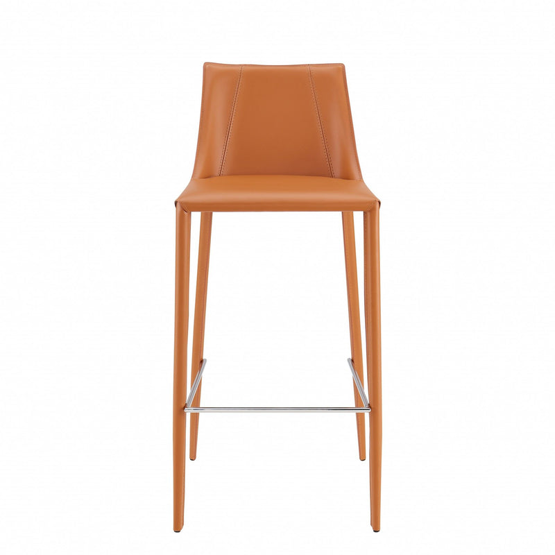 Steel Low Back Bar Height Bar Chair - Terra Cotta