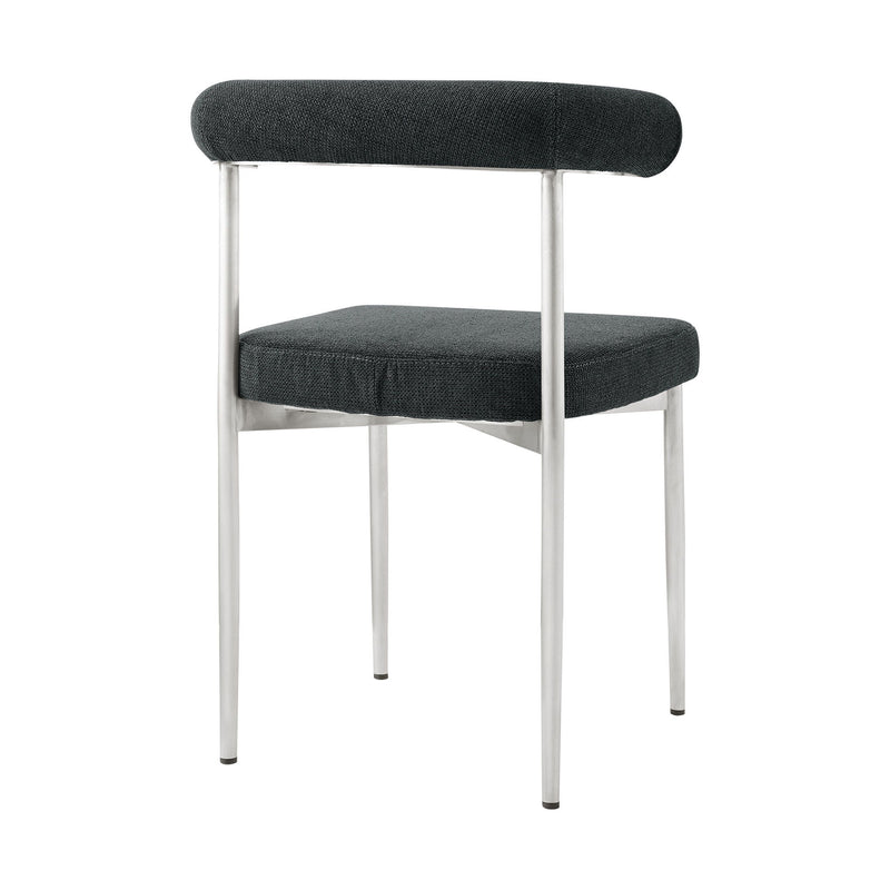 Upholstered Polyester Open Back Dining Chairs (Set of 2) - Gray