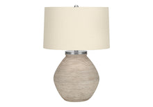 Load image into Gallery viewer, Concrete Round Table Lamp With Beige Drum Shade - Cream
