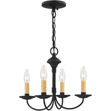 Load image into Gallery viewer, 12" Four Light Dimmable Chandelier With Shades - Black
