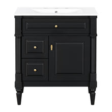 Load image into Gallery viewer, Modern Bathroom Vanity With Sink, Freestanding Cabinet With Flip Drawer &amp; Adjustable Shelf
