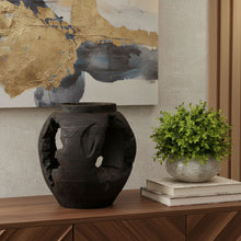 Load image into Gallery viewer, Table Vase With Sculptural Details - Black
