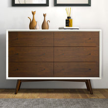 Load image into Gallery viewer, Dresser 6 Drawer - Dark Brown / White
