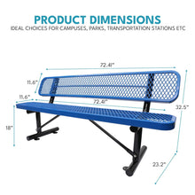 Load image into Gallery viewer, Outdoor Steel Bench With Backrest
