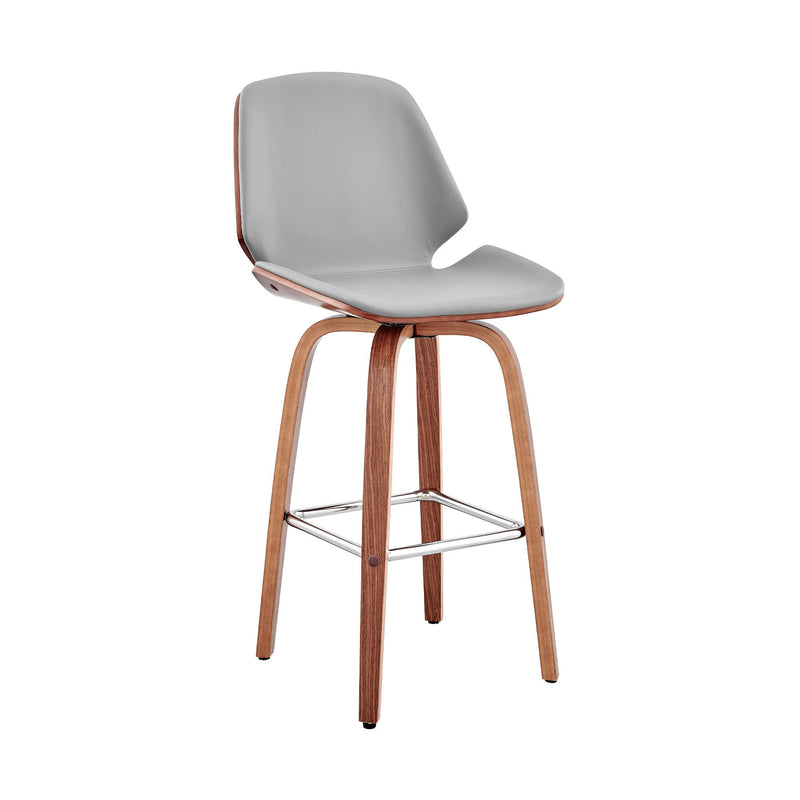 26" Swivel Counter Height Bar Chair - Gray And Brown