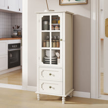 Load image into Gallery viewer, Minimalism Buffet Cabinet With Glass Doors And Double Drawer
