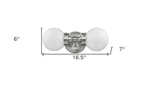 Load image into Gallery viewer, Two Light Wall Sconce With Round Frosted Glass Shade - Silver
