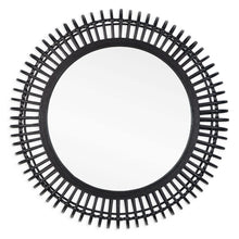 Load image into Gallery viewer, 31" Bamboo Pierced Round Accent Mirror - Black
