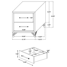 Load image into Gallery viewer, Chesney - 2 Drawer Nightstand With Trim, Bedroom Side Table - White
