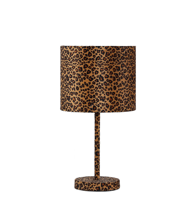 19" Metal Bedside Table Lamp With Orange And Black Drum Shade - Orange And Black