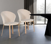 Load image into Gallery viewer, Upholstered Velvet Wing Back Dining Side Chairs (Set of 2) - Beige

