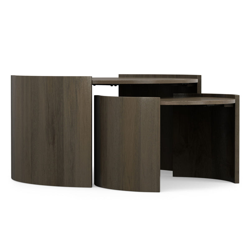 Solid Wood Round Solid Coffee Table - Gray
