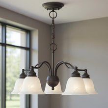 Load image into Gallery viewer, Dimmable Five Light Chandelier With Shades - Bronze
