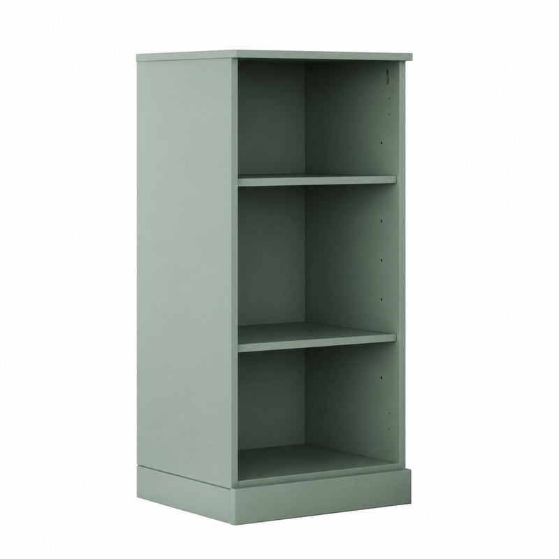 Solid Wood Adjustable Three Tier Library Bookcase - Sage