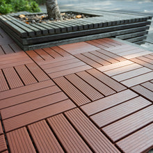 Load image into Gallery viewer, Interlocking Plastic Deck Tiles, Waterproof Outdoor / Indoor Patio Flooring

