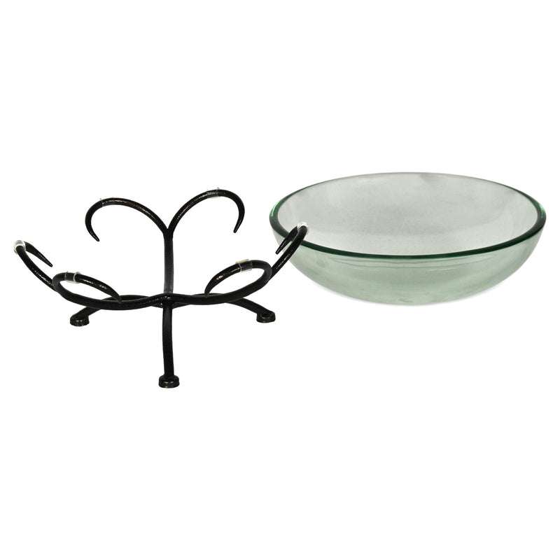 Round Decorative Bowl With Stand - Clear / Clear