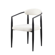 Load image into Gallery viewer, Dining Chairs (Set of 2), Mid-Century Modern Dining Chairs, Kitchen Dining Room Chairs, Round Boucle Backrest Sherpa Dining Chair With Metal Legs
