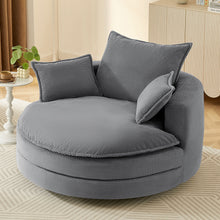 Load image into Gallery viewer, 360° Swivel Accent Barrel Chair With Dual Layer Cushion And 3 Removable Pillows
