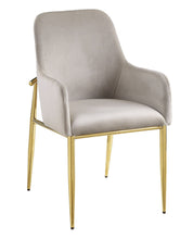 Load image into Gallery viewer, Velvet Wood Metal Dining Side Chairs (Set of 2) - Gray
