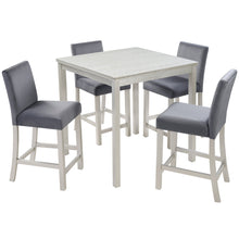 Load image into Gallery viewer, 5 Pieces Counter Height Table Set, Kitchen Table With Square Table And 4 Upholstered Chairs
