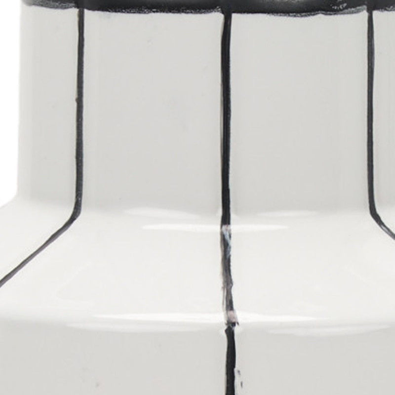 Striped Cylinder Table Vase (608358) - White / White