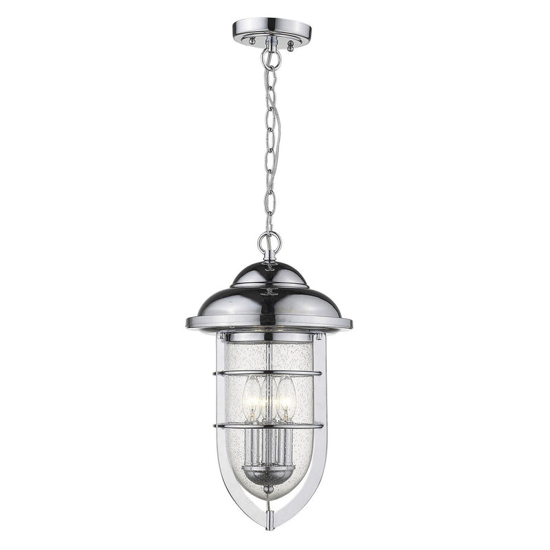 Dylan 3-Light Chrome Hanging Lantern - Silver
