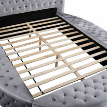 Load image into Gallery viewer, Glam Button Tufted Wingback Round Bed With Storage And USB Ports
