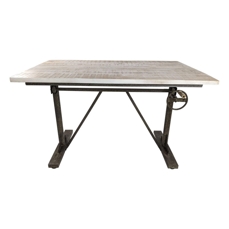 Adjustable Pedestal Drafting Table - Natural / Dark Gray
