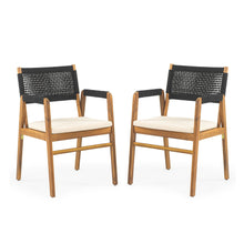 Load image into Gallery viewer, Outdoor 3 Pieces Acacia Wood Dining Set With Cushions
