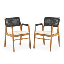 Load image into Gallery viewer, Outdoor 3 Pieces Acacia Wood Dining Set With Cushions
