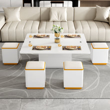 Load image into Gallery viewer, Lift Top Coffee Table With 4 Storage Stools
