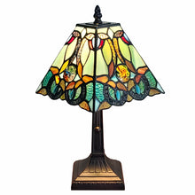 Load image into Gallery viewer, Metal Candlestick Table Lamp With Green And Black Shade - Dark Brown
