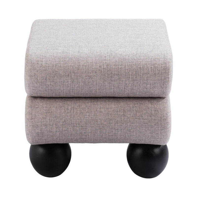 20" Fabric Ottoman - Gray / Black
