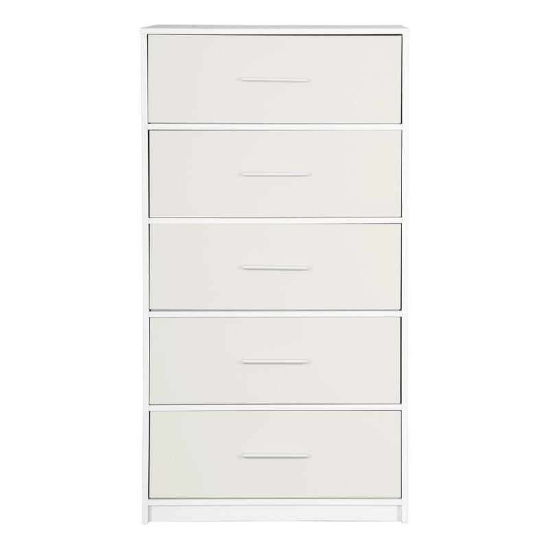 Fabric Five Drawer Lingerie Chest - White