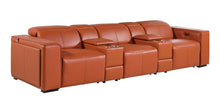 Load image into Gallery viewer, Top Grain Leather Reclining Metal USB Sofa (720395) - Camel
