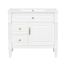 Load image into Gallery viewer, Freestanding Bathroom Vanity With Sink, Adjustable Shelf, Flip Drawer

