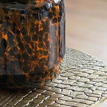 Load image into Gallery viewer, Animal Print Round Table Vase - Amber / Black
