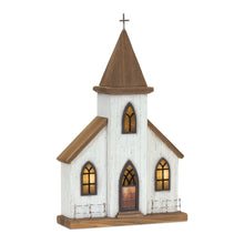 Load image into Gallery viewer, Church Tabletop Sculpture (518086) - Brown / White

