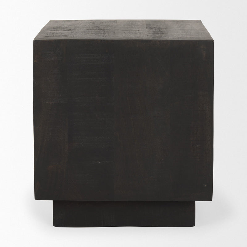 Square Block End Table (729074) - Dark Brown