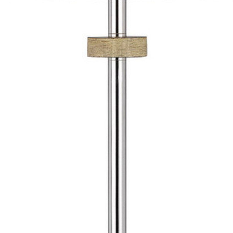 Traditional Shaped Floor Lamp With White Square Shade - Chrome