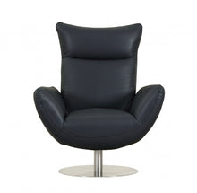 Load image into Gallery viewer, Contemporary Leather Lounge Chair - Navy
