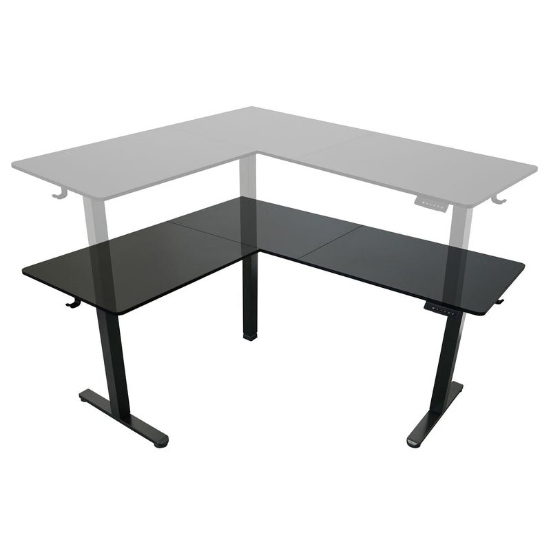 Adjustable L Shape T-Shape Standing Desk - Black