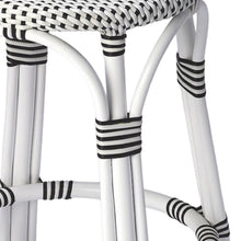 Load image into Gallery viewer, Rattan Backless Counter Height Bar Chair - Black And White
