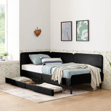 Load image into Gallery viewer, Upholstered Platform Bed Frame With 2 Storage Drawers And Adjustable Sofa Bed
