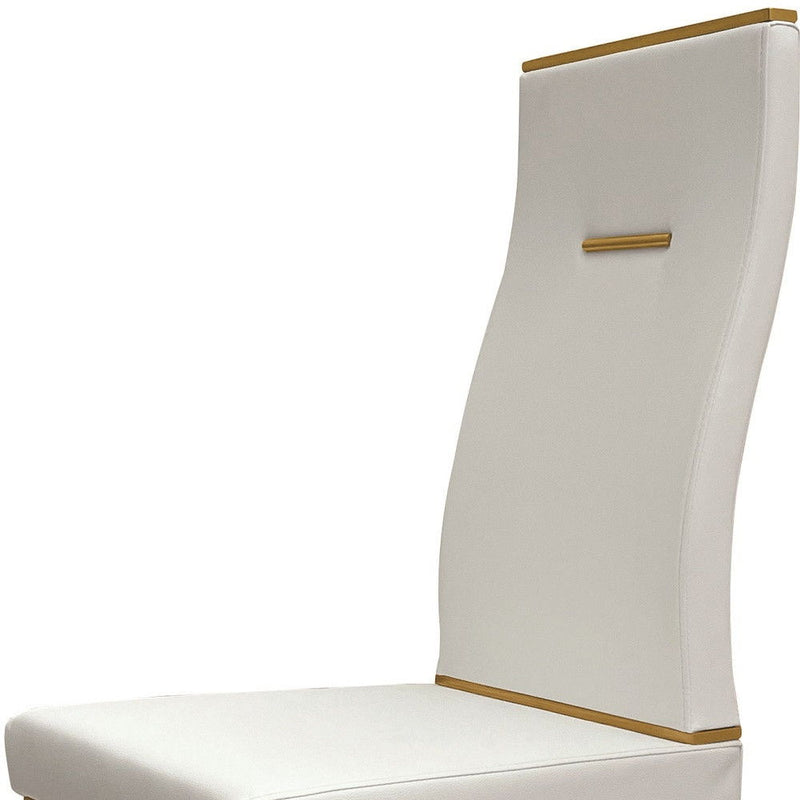 Contemporary Upholstered Faux Leather Dining Side Chairs (Set of 4) - White