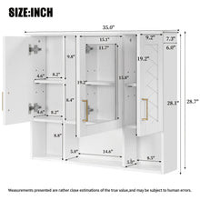 Load image into Gallery viewer, Modern Wall Mounted Medicine Cabinet With Adjustable Shelves, Soft Close Doors, High Define Mirror
