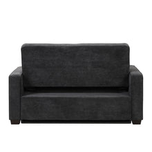 Load image into Gallery viewer, 65.7&quot; Velvet Upholstered Sleeper Bed , Pull Out Sofa Bed Couch attached two throw pillows,Dual USB Charging Port and Adjustable Backrest for Living Room Space, Black
