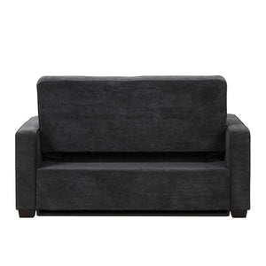 65.7" Velvet Upholstered Sleeper Bed , Pull Out Sofa Bed Couch attached two throw pillows,Dual USB Charging Port and Adjustable Backrest for Living Room Space, Black