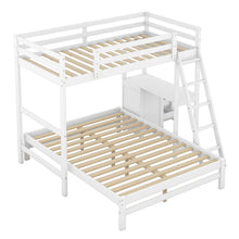 Load image into Gallery viewer, Twin over Full Bunk Bed with Built-in Desk and Three Drawers,White
